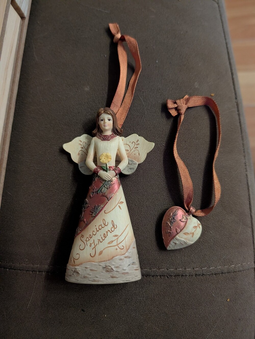 Special Friend Angel Ornament - Pink and Cream Holiday Décor